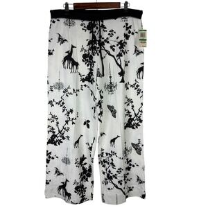 Alfani Intimates Women's Large White Pajama Pants Ivory Eden Giraffe Print NWT